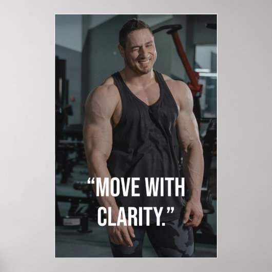 Move With Clarity Fitness Quote Poster ポスター (正面)