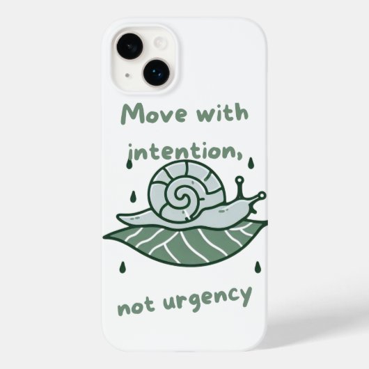 Move with Intention – Snail Quote Art Case-Mate iPhoneケース (裏面)