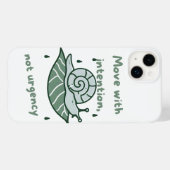 Move with Intention – Snail Quote Art Case-Mate iPhoneケース (裏面 (横))