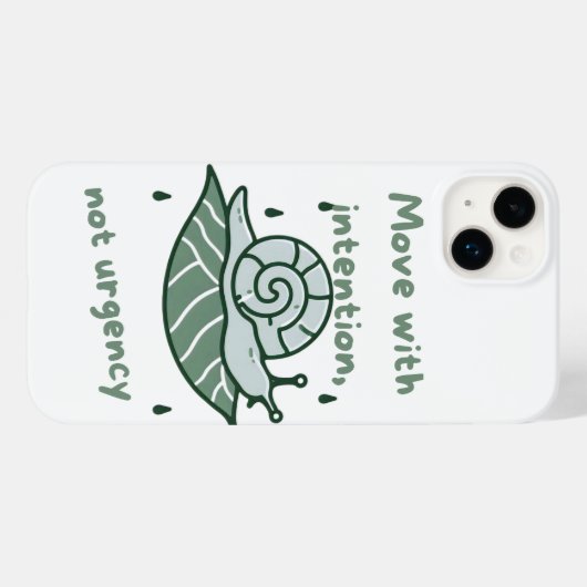 Move with Intention – Snail Quote Art Case-Mate iPhoneケース (裏面 (横))