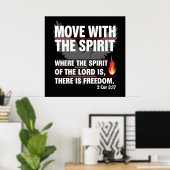 Move with the spirit - freedom design ポスター (ホームオフィス)