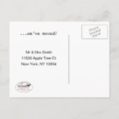 Moved Bull Terrier Dog New Address 案内ポストカード (裏面)
