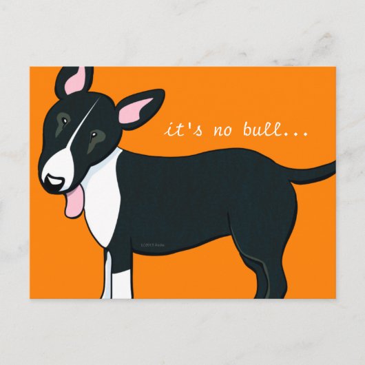 Moved Bull Terrier Dog New Address 案内ポストカード (正面)