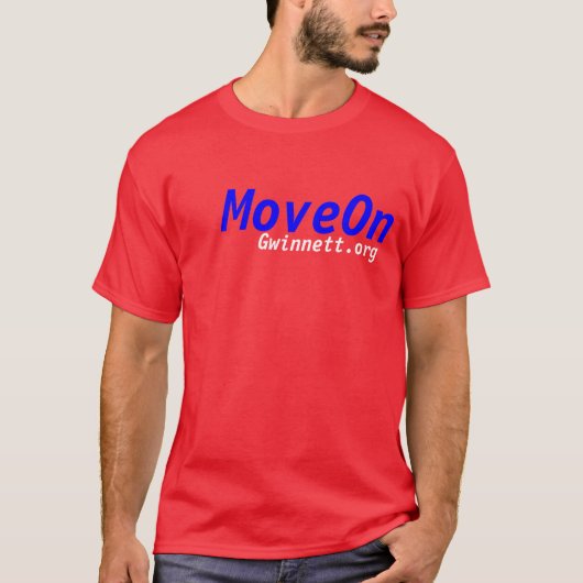 MoveOn Gwinnett -赤 Tシャツ (正面)