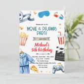 Movie and Pajamas boy theme invitation 招待状 (スタンド正面)