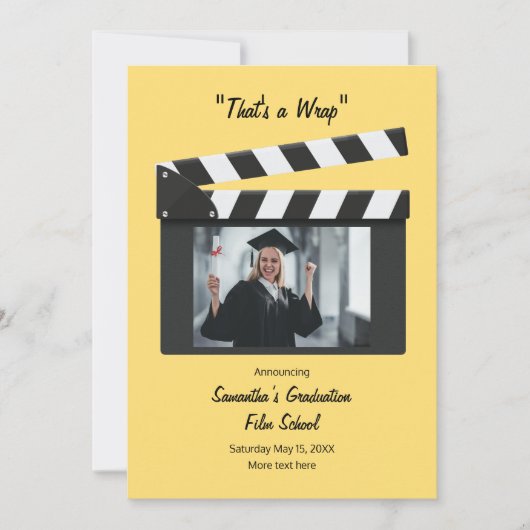 Movie Clapboard Graduation Announcement 招待状 (正面)