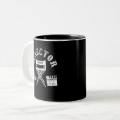 Movie Director Filmmaker Director Chair ツートーンマグカップ (正面左)
