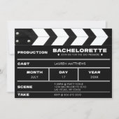Movie Film Clap Board Bachelorette Party 招待状 (正面)