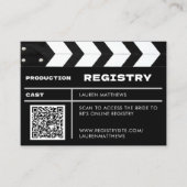 Movie Film Clap Board QR Code Wedding Registry エンクロージャーカード (正面)