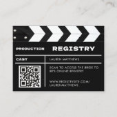 Movie Film Clap Board QR Code Wedding Registry エンクロージャーカード (正面)