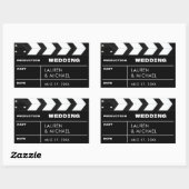 Movie Film Clap Board Wedding 長方形シール (シート)