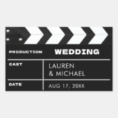 Movie Film Clap Board Wedding 長方形シール (正面)