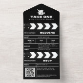 Movie Film Clapboard QR Code Wedding オールインワン招待状 (内側)
