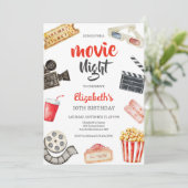 Movie Night Cinema Party Birthday 招待状 (スタンド正面)