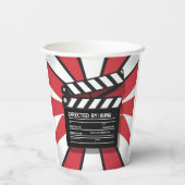 Movie Night | Clapperboard & Red Stripes 紙コップ (裏面)
