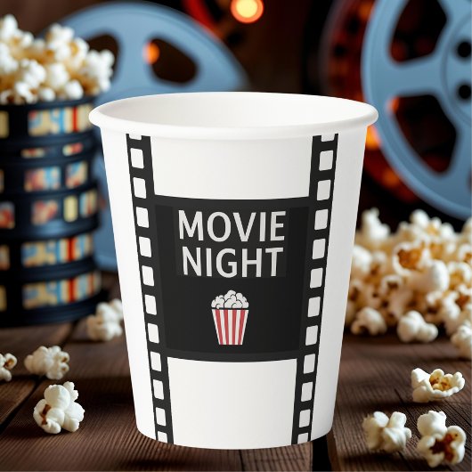 Movie Night Paper Cups | Film Strip & Popcorn  紙コップ