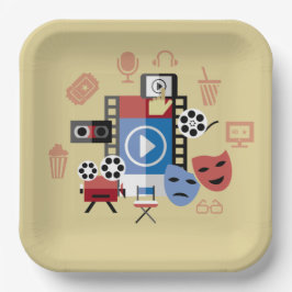 Movie Night Party Plate   ペーパープレート