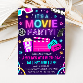 Movie Party Birthday Invitation 招待状
