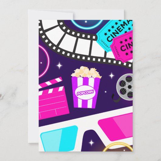 Movie Party Birthday Invitation 招待状 (裏面)