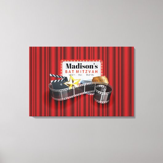 MOVIE STARこうもりバー（ユダヤ教の）バル・ミツバーサインインメモリボード キャンバスプリント (正面)