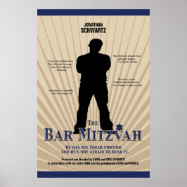 Movie Star Bar Mitzvah Poster Tan Navy Blue ポスター