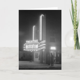 Movie Theater at Night, Greensboro, Georgia 1940s カード