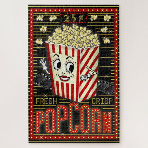 Movie Theatre Marquee Home Cinema Popcorn ジグソーパズル