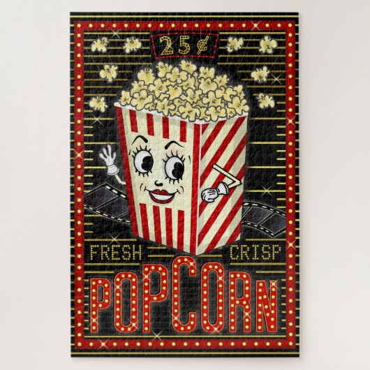 Movie Theatre Marquee Home Cinema Popcorn ジグソーパズル (縦)
