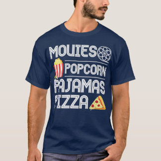 Movies Popcorn Pajamas Pizza Premium 10272321 Tシャツ