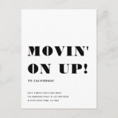 MOVIN ON UPおもしろいシンプルミニマモダンリスト移動 案内ポストカード (正面)