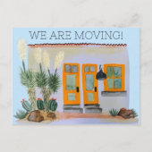 MOVING ANNOUNCEMENTかわいいAdobe House水彩画 ポストカード (正面)