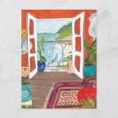 MOVING ANNOUNCEMENTカスタム新しいアドレス水の色 ポストカード (正面)