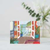 MOVING ANNOUNCEMENTカスタム新しいアドレス水の色 ポストカード (スタンド正面)