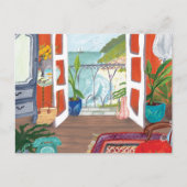 MOVING ANNOUNCEMENTカスタム新しいアドレス水の色 ポストカード (正面)