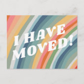 MOVING ANNOUNCEMENTカラフルストライプレトロ ポストカード (正面)