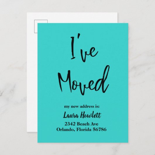 Moving Announcementスクリプトを移動しモダンた 案内ポストカード (正面/裏面)