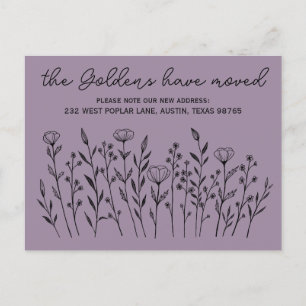 MOVING ANNOUNCEMENTワイルドフラワーシンプルズカスタム ポストカード