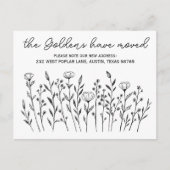 MOVING ANNOUNCEMENTワイルドフラワーシンプルズカスタム ポストカード (正面)