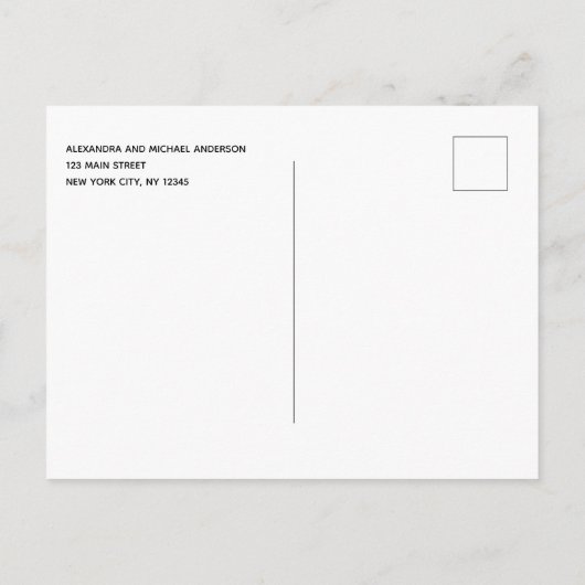 Moving Announcement熱帯フローラ水色 案内ポストカード (裏面)