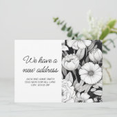 Moving Announcement白黒花 案内状 (スタンド正面)