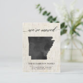 Moving announcement、アーカンソー州州素朴 インビテーションポストカード (スタンド正面)