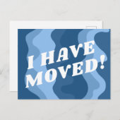 MOVING ANNOUNCEMENT カラフル Wavyストライプレトロ ポストカード (正面/裏面)