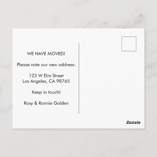 「MOVING ANNOUNCEMENT」フローラデイジーパターンカスタム ポストカード (裏面)