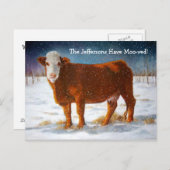 MOVING ANNOUNCEMENT:ヘレフォード牛の牛 案内ポストカード (正面/裏面)