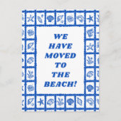 MOVING ANNOUNCEMENT ADDRESS Blue Seashellsビーチ ポストカード (正面)