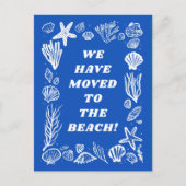 MOVING ANNOUNCEMENT ADDRESS Blue Seashells Beach ポストカード (正面)