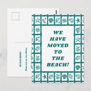 MOVING ANNOUNCEMENT ADDRESS Green Seashellsビーチ ポストカード