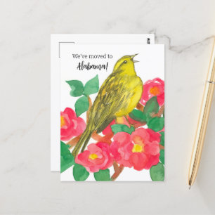 Moving Announcement Alabama Yellowhammer Camellias ポストカード