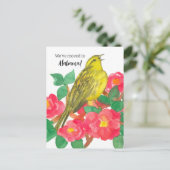 Moving Announcement Alabama Yellowhammer Camellias ポストカード (スタンド正面)