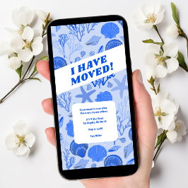 MOVING ANNOUNCEMENT Blue Seashellsビーチツリーなし セーブザデート